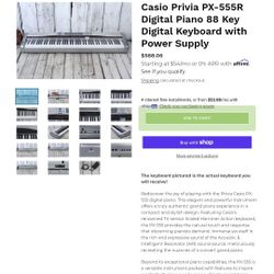 Casio Privia PX-555R Digital Piano 88 Key Digital Keyboard 