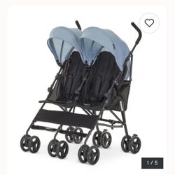 Dream On Me Twin Double stroller Blue New
