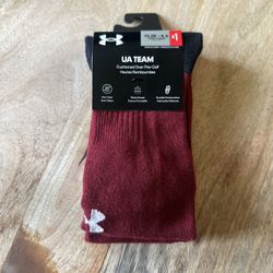 NEW Under Armour Over the Calf UA Team Cushioned Socks 1 Pair Youth 13.5-4.5