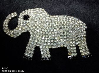 Vintage Large Rhinestone Elephant Brooch