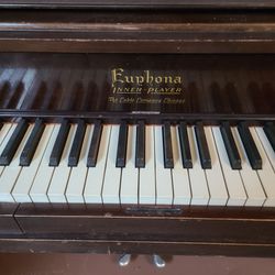 Antique Cable-Euphona "Inner Player" Brand Player Piano In Brown Mahogany