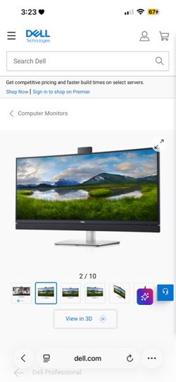 Dell Ultrawide Monitor with Built-In Webcam