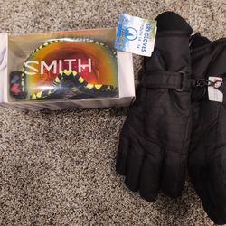 Youth Snow Goggles And Gloves
