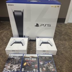  Console Disc Version 3 Games + 2 Controller Bundle