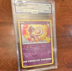 Mew Holo Pokemon Card AGS Mint 9