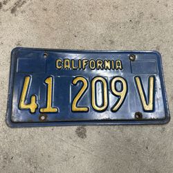 Old California License Plate