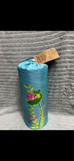 Puffy Camp Blanket with Frog Print