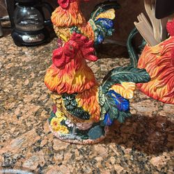 KK Vintage Ceramic Cookie Jar/Rooster 