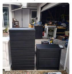 Two-tone dresser and nightstand