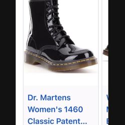 Paid $180 Brand new Dr. Martens 1460 black shiny patent leather  boot womens size 9