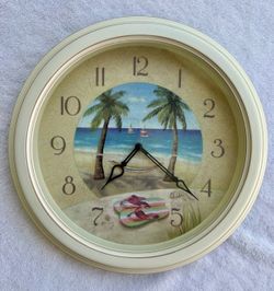 12” Round Tropical Wall Clock