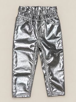 Kids Silver Metallic Pants Girl