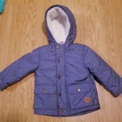 Blue Baby BOY JACKET COAT..SIZE 18 MONTHS..SHERPA LINED  HOOD..VERY JACKET FOR WINTER..LIKE NEW!