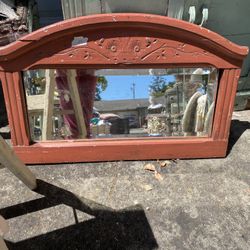 Antique Folk Shabby Chic Mirror Vintage 