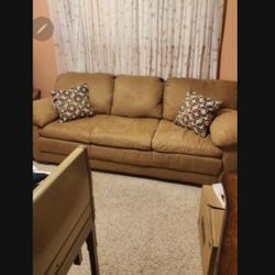 Camel Color Suede Like Sofa..Size 7ft Long..Brand New With Tag On It..very Comfortable!!