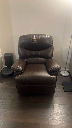 Dark Brown Faux Leather Recliner Chair