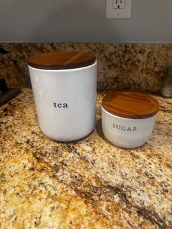 Ceramic Tea and Sugar Canister Set