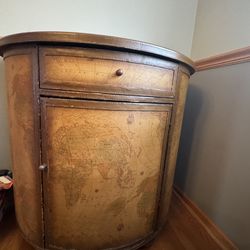 DEMILUNE World map half circle cabinet vintage