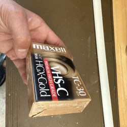 Maxell HGX-Gold TC-30 VHS-C camcorder videocassette.