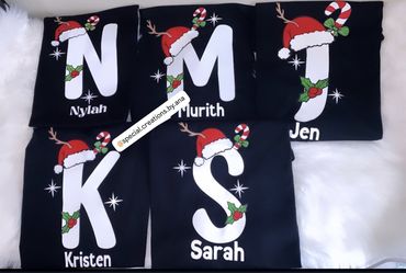 Personalized Christmas alphabet family shirts 🎄✨ get ready for Christmas, order yours 