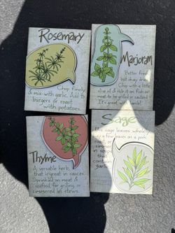 Set Of Spices Wood Signs (set Of 4)