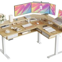 Fezibo 63" Electric Standing L-Desk 