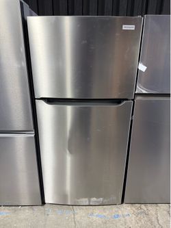 New open box Frigidaire Stainless steel top and bottom refrigerator