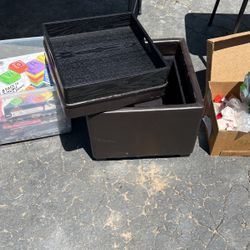 Black/brown Ottomans 