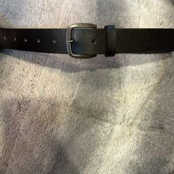Beverly Hills Polo Club Black Medium Belt Bonded Leather Gunmetal Gray Buckle 