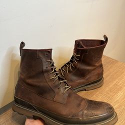 Men’s Sorel Madson Wingtip Leather Boot Chipmunk NM2279-224, Size 12