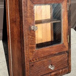 Antique Vintage Oak Medicine Cabinet 