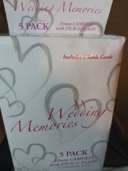 Wedding memories 5 Pack 35 mm cameras with film and cards