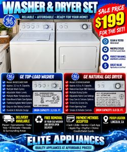 GE Top-Load Washer & Natural Gas Dryer Set