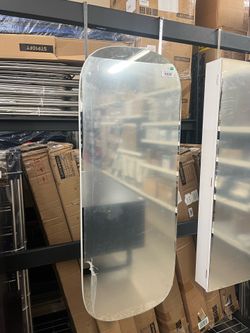 SONGMICS Jewelry Organizer LED Cabinet Wall/Door Mounted Lockable Rounded Wide Mirror - White