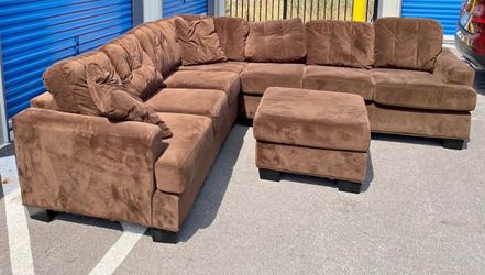 Brown sectional couch