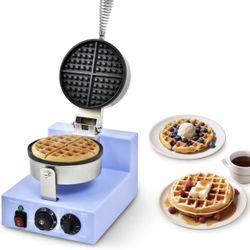 Brand new in box Commercial Round Waffle Maker 1200W Nonstick Plates Timer & Temperature Control