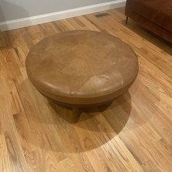 Genuine Leather Ottoman Needs Love 