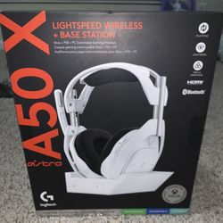 Logitech - Astro A50 X LIGHTSPEED Wireless w/ PLAYSYNC Over-the-Ear Gaming Headset + Base Station for Xbox Series XIS, PS5, PC/MAC - White