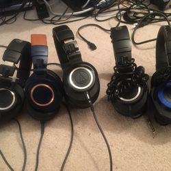 Studio headphones -5 Pairs Of Audio Technica, Also AKG, KRK, SONY