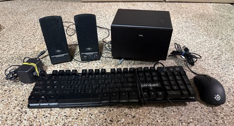 Complete PC Gaming Accessory Starter Kit (Keyboard, Mouse, & 2.1 Speaker System)
