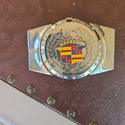 Vintage CADILLAC belt Buckle/lighter RARE STAINLESS STEEL