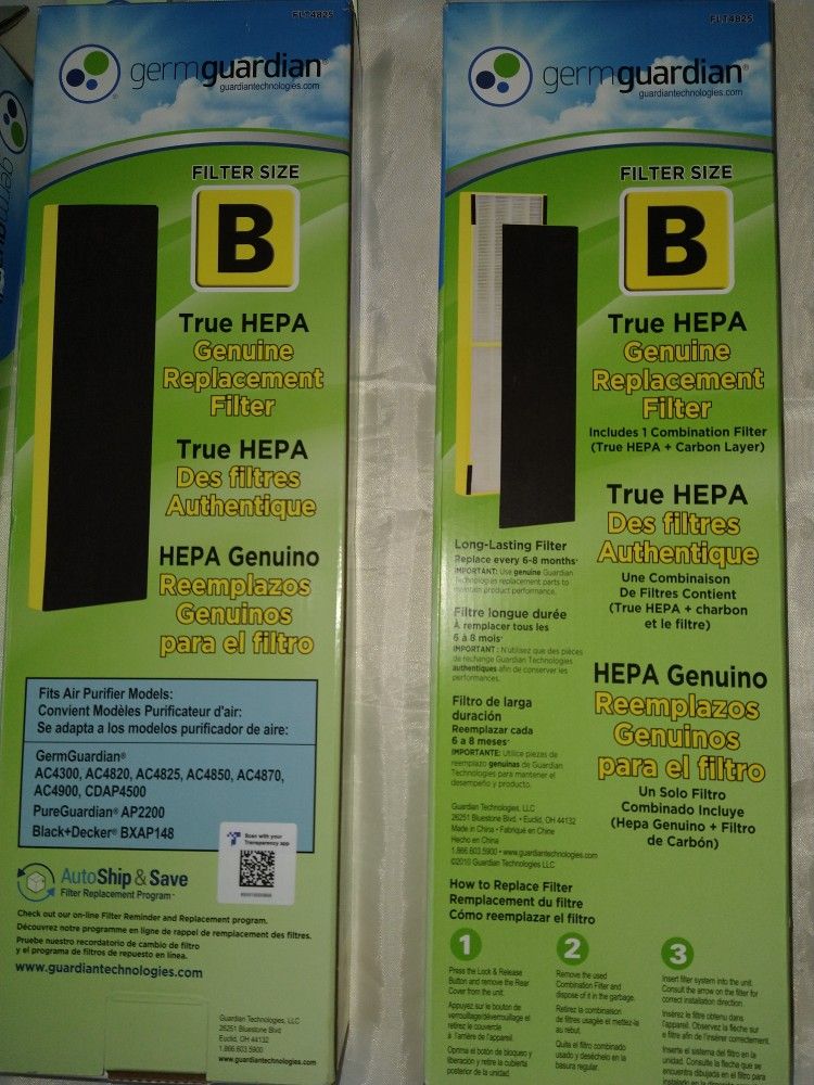 Germ Guardian Hepa Filter B $25new ONLY$10