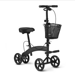 MEDLINE KNEE WALKER SCOOTER FOR INJURED FOOT HEAVY DUTY 8- INCH WHEELS AND HAS A WEIGHT CAPACITY OF 300 POUNDS