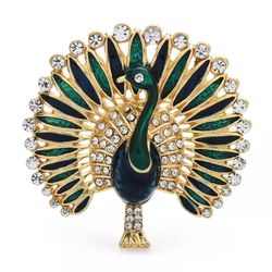 Wuli&baby Multicolor Enamel Peacock Brooch Pins For Women And Men Winter Fashion Jewelry Animal Brooches Gift   Message me if you are interested in a 