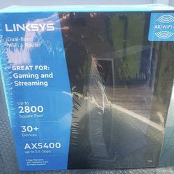 Linksys Dual Band AX 5400 WiFi 6 Router, Black Internet Router ( E9450) NEW 
