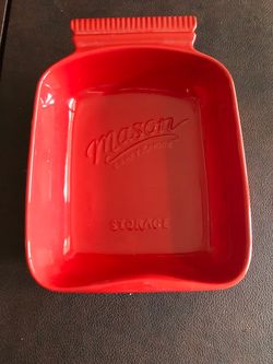 Mason Craft & More Red Ceramic Storage Dish
