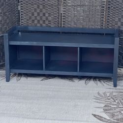 Dark Blue cubby with 3 storages a cushion