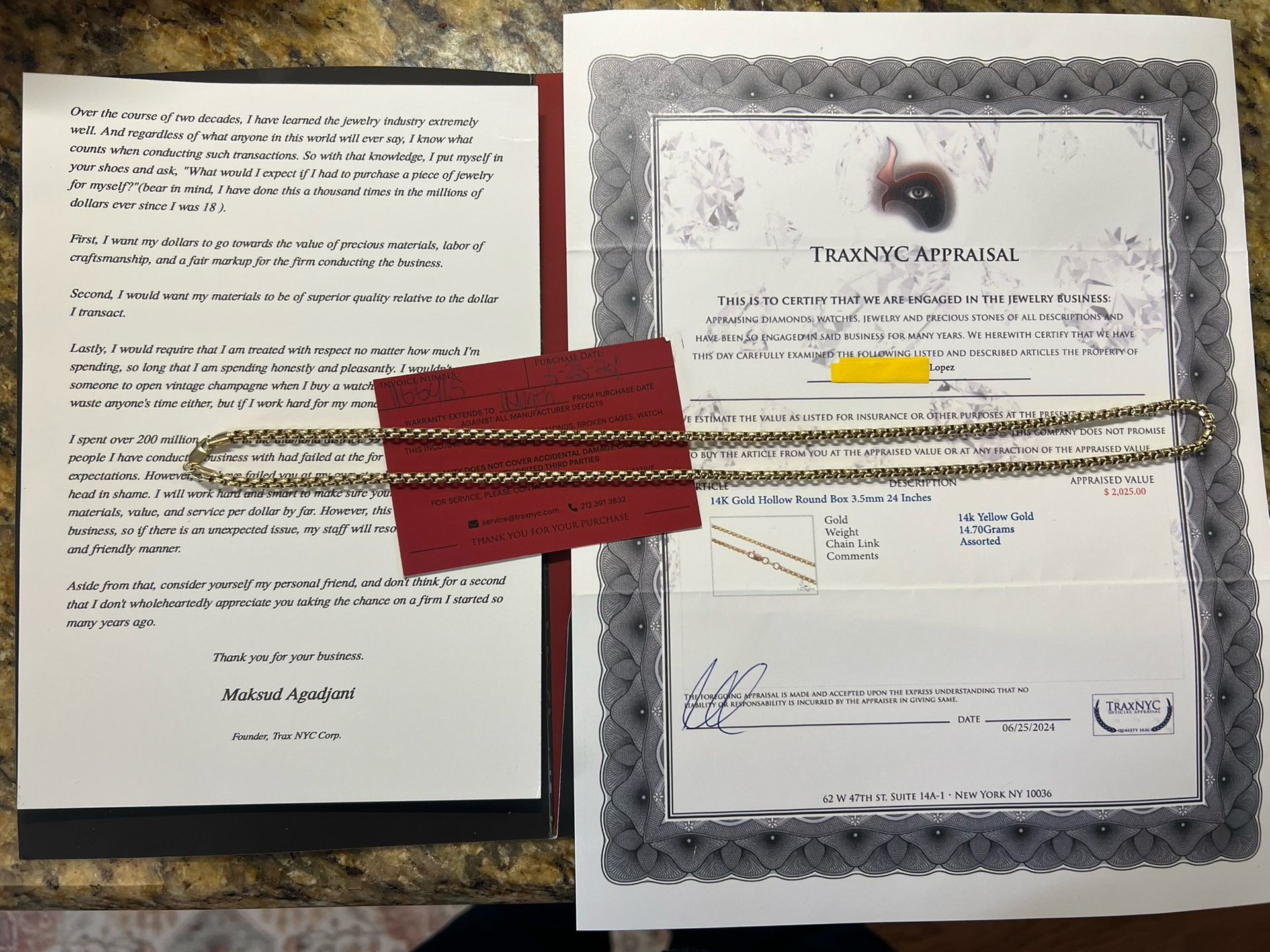 14K Gold Chain 24” 15g -TraxNYC