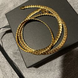 22Inches Long 6mm Wide 18 Karat Gold Necklace Chain
