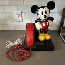 Vintage 90s Mickey Mouse Disney Phone AT&T Land Line Desk Push Button Telephone